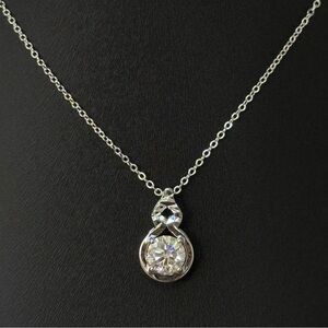Moissanite White Gold Plated Women’s Necklace & Pendant GRA